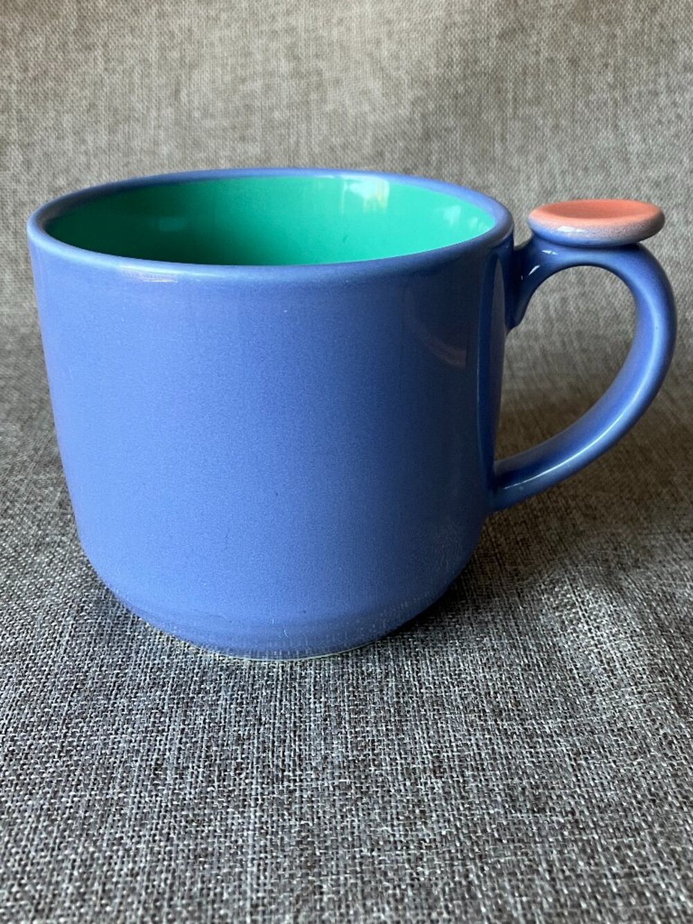 VTG Lindt Stymeist Colorways Mug Thumbprint Handle Japan Periwinkle / Green